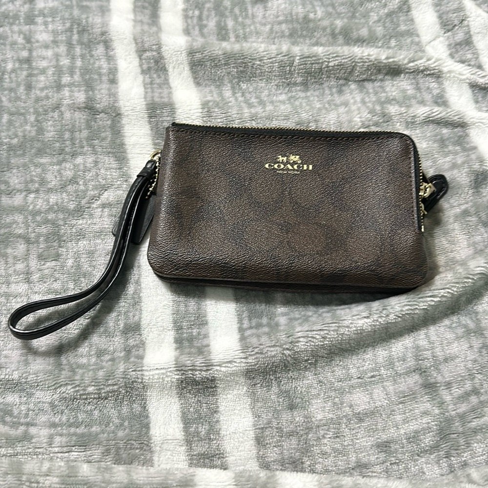Brown coach wristlet